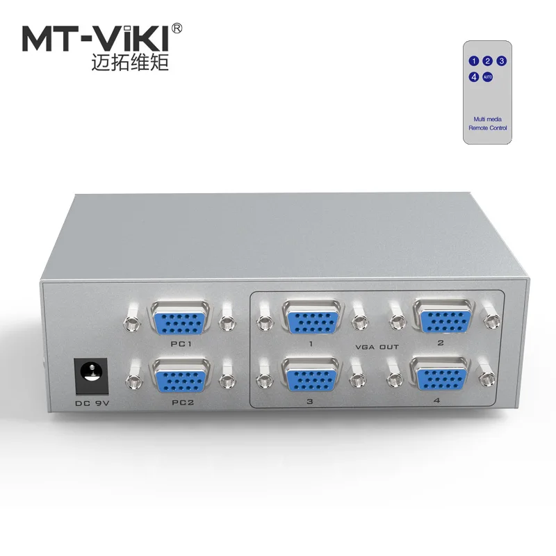 MT-VIKI коммутатор VGA 2 в 4 из Коммутатор VGA Видео Splitter PC выбора изображения дистрибьютор ИК удаленного Управление 350 мГц широкоэкранный