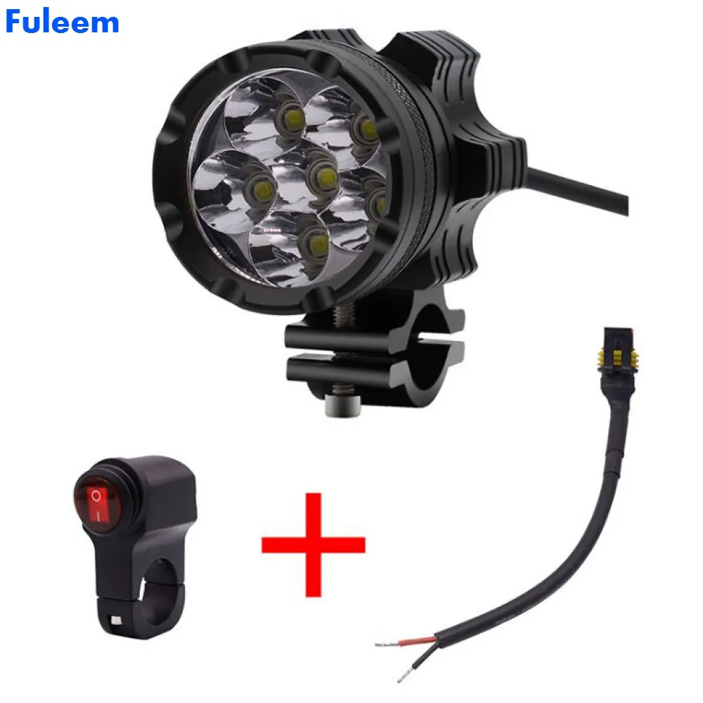 

Fuleem Universal 30W 12-80V LED Headlamp High Brightness 6 LED Flasher Spot Light 6000k With switch Waterproof For Motocycle ATV