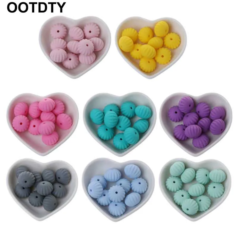 

10 pieces 15mm Pumpkin Silicone Beads Teething Baby Teether DIY Toy Baby Shower Gift Necklace Pacifier Chain (No box)