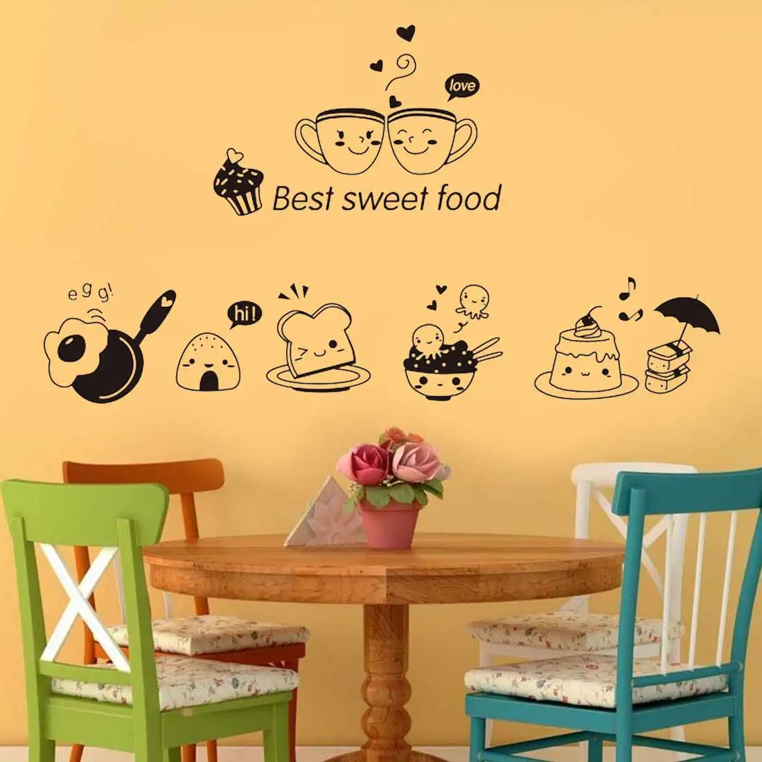 Cuisine Coffee Vinyl Stickers Kitchen Wall Sticker poster house Decoration Accessories Mural Decor Wallpaper Wall Stickers