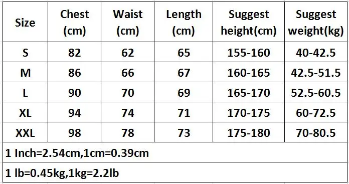 Size chart