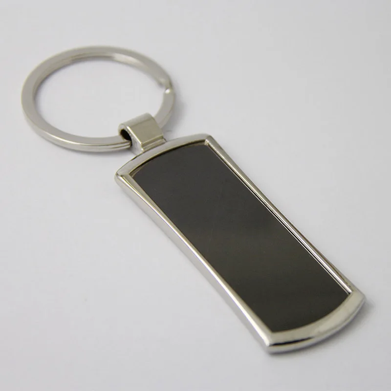 

50Pcs Blank Rectangle Metal Key Chain Tungsten steel Promotion Key Tags Gift Customize Logo Laser Keyrings -Free Shipping