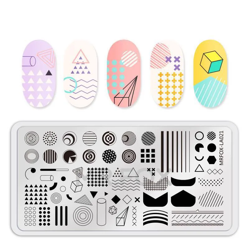 

1 pc New Arrivals Geometric Pattern Nail Transfer Template DIY Nail Transfer Tools Manicure Nail Stamping Plate