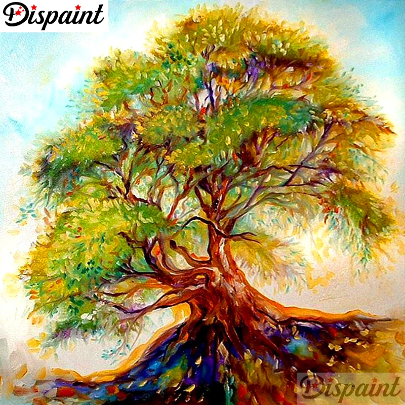 

Dispaint Full Square/Round Drill 5D DIY Diamond Painting "Tree scenery" Embroidery Cross Stitch 3D Home Decor Gift A10537