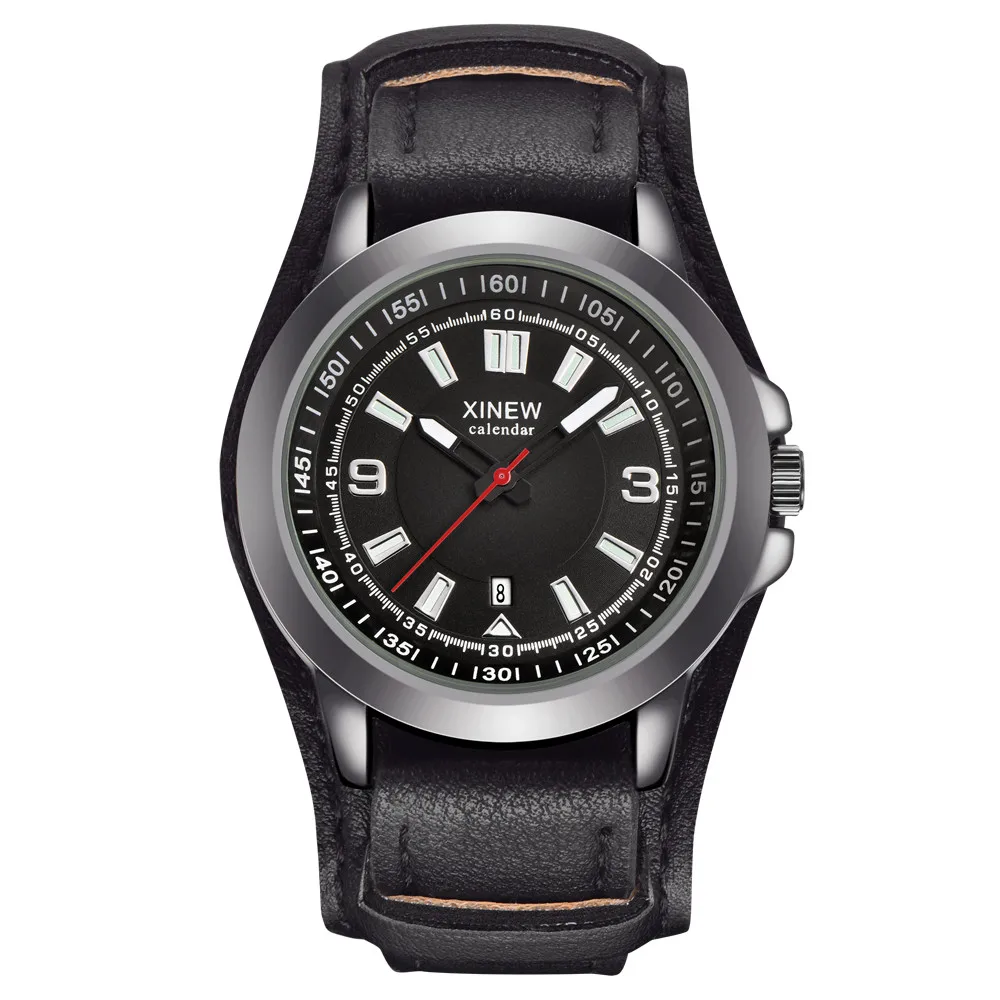 

Men's Watches Men Military Quartz Watch Mens Watches Leather Sports Wristwatch Date Clock relogio masculino
