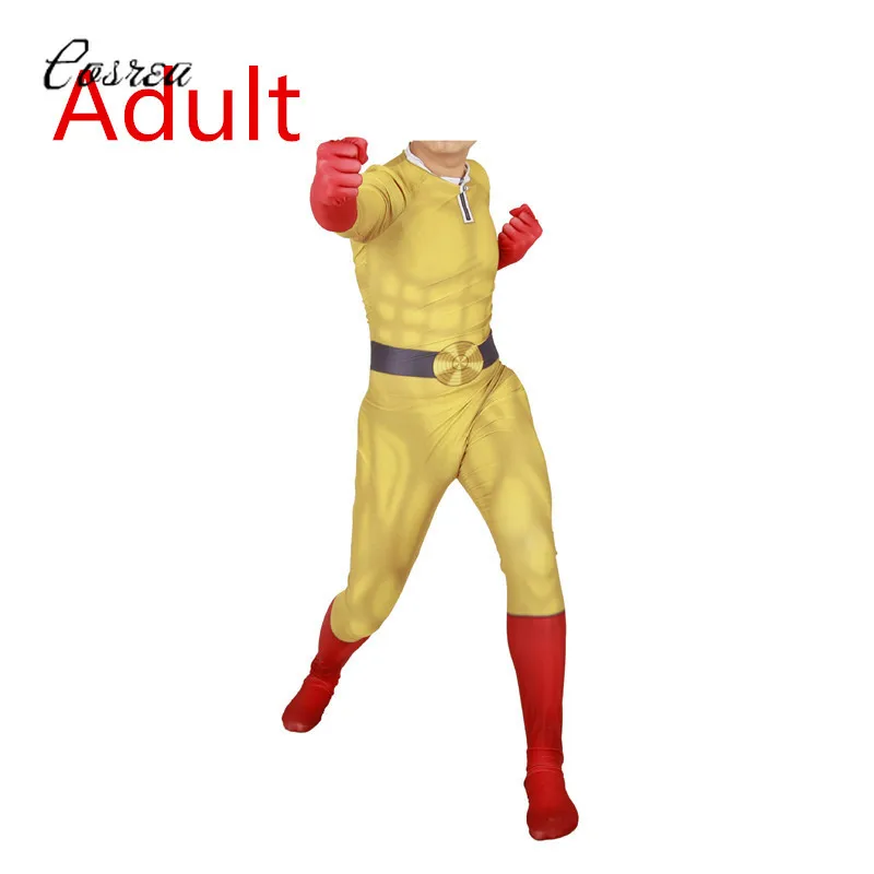 Мужской костюм Game One Punch Сайтама Furukawa Makoto полный на молнии боди костюмы Zentai