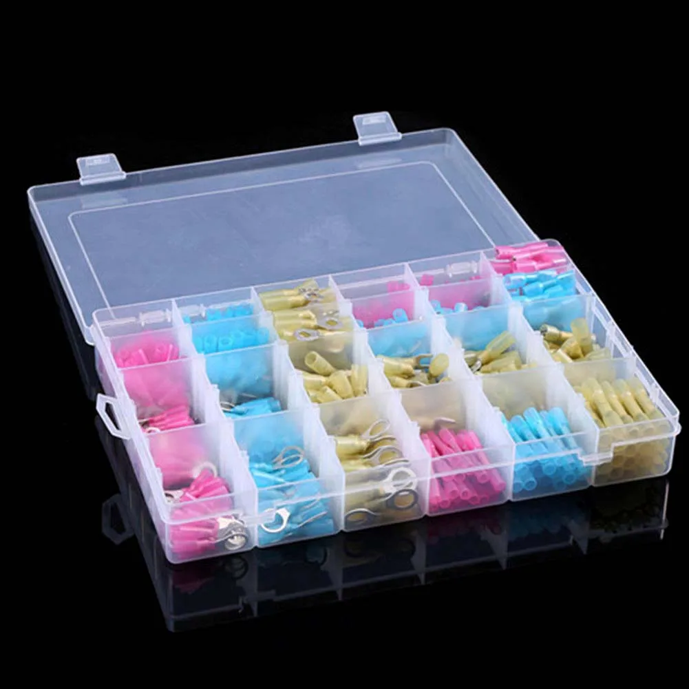 

250pcs Heat Shrink Wire Connector Marine Electrical Terminals Kit Waterproof Automotive Ring Set ALI88