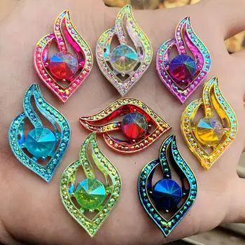 

10PCS 21*34mm Newest AB Resin Rhinestones Crystal flatback Beads crafts Scrapbooking Clothing Accessories -HB37