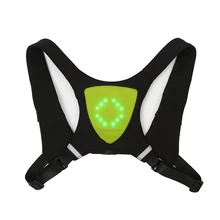 LED Turn Signal Warning Light Vest Remote Control USB Rechargeable Waterproof Safety Gear For Cycling Climbing Running