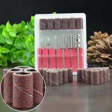 6 шт./компл. Профессиональный гель для ногтей сверла+ 10 шт. Фрезер для ногтей, сверлильный 8" 120" 18" шлифовальный станок Сменные биты педикюр набор инструментов