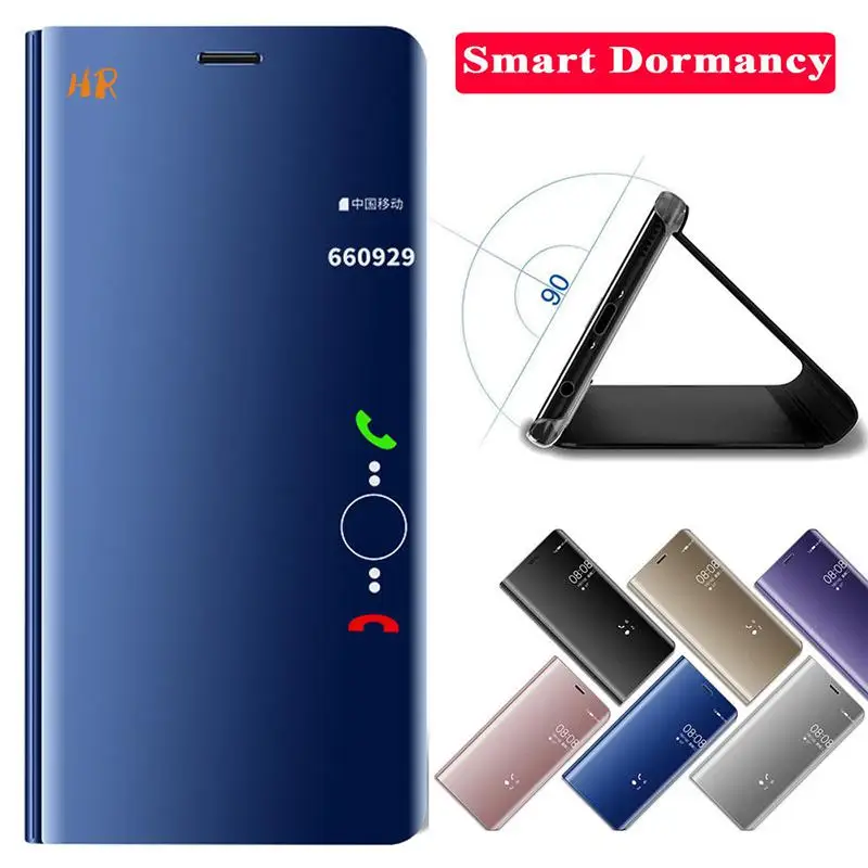 S View Smart Flip Stand Cover for Huawei Mate 10 P20 Pro P8 Lite 2017 Honor V10 9 9I Plus Note Play Mirror Case oneplus |