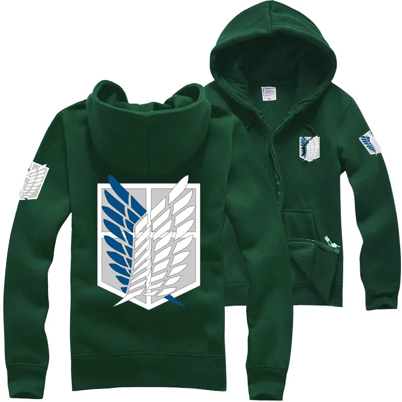 Hot Sale Unisex font b Anime b font Attack on Titan Hoodies Jacket Sweatshirt Shingeki no