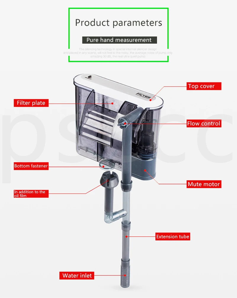Очень тихий аквариум ультра-тихий настенный подвесной фильтр водопад три в одном чистая вода кислородный аэрационный насос обезжиривающая пленка