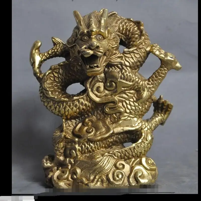 

zhaorui4884376+ +Lucky Chinese Brass fengshui Animal Zodiac Dragon statue Decoration Figurine