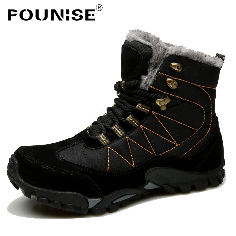 2018 Boots Desgaste Quente Inverno khaki Não Com blue Ankle Homens Ao Neve Borracha Black slip Dos Resistente Couro De Calçado Botas Pelúcia q07qUXx