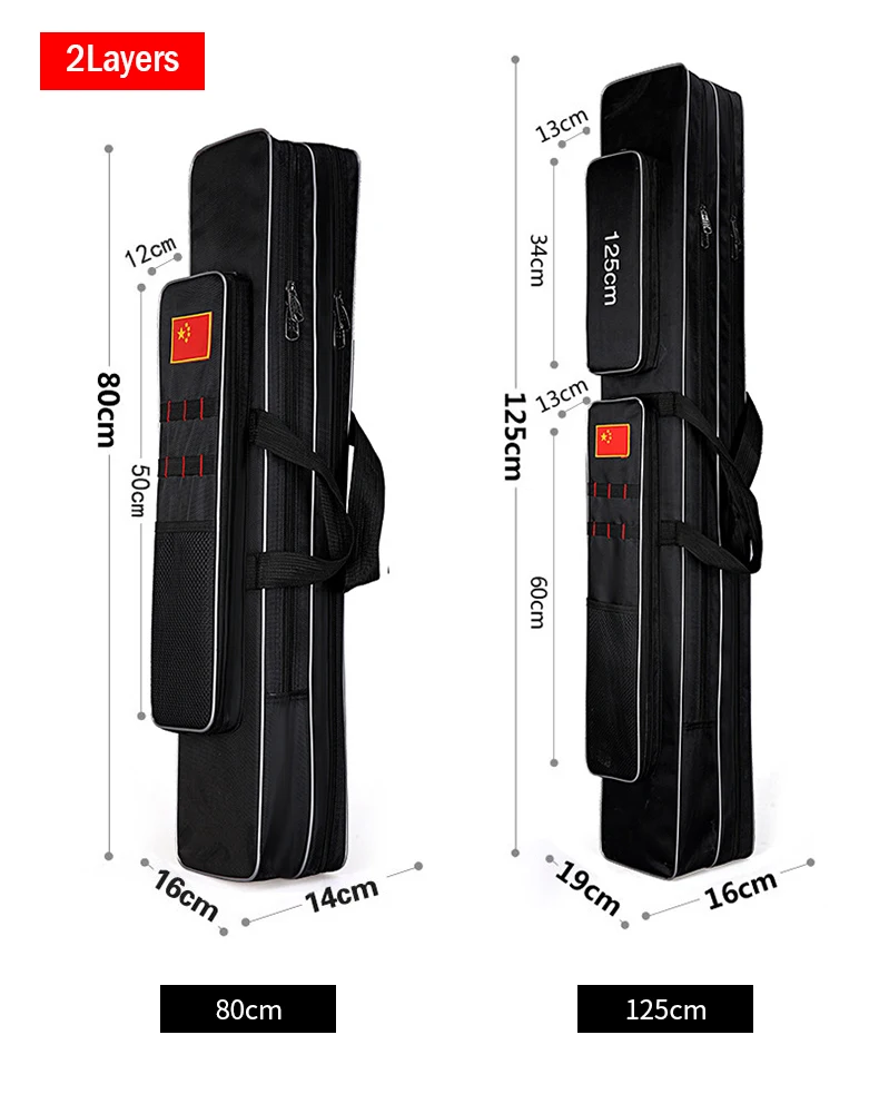 Оксфорд Высокое качество утепленные многофункциональные Водонепроницаемый 2-3 слоя для рыбалки сумка прочная Удочка сумка для хранения XA119G