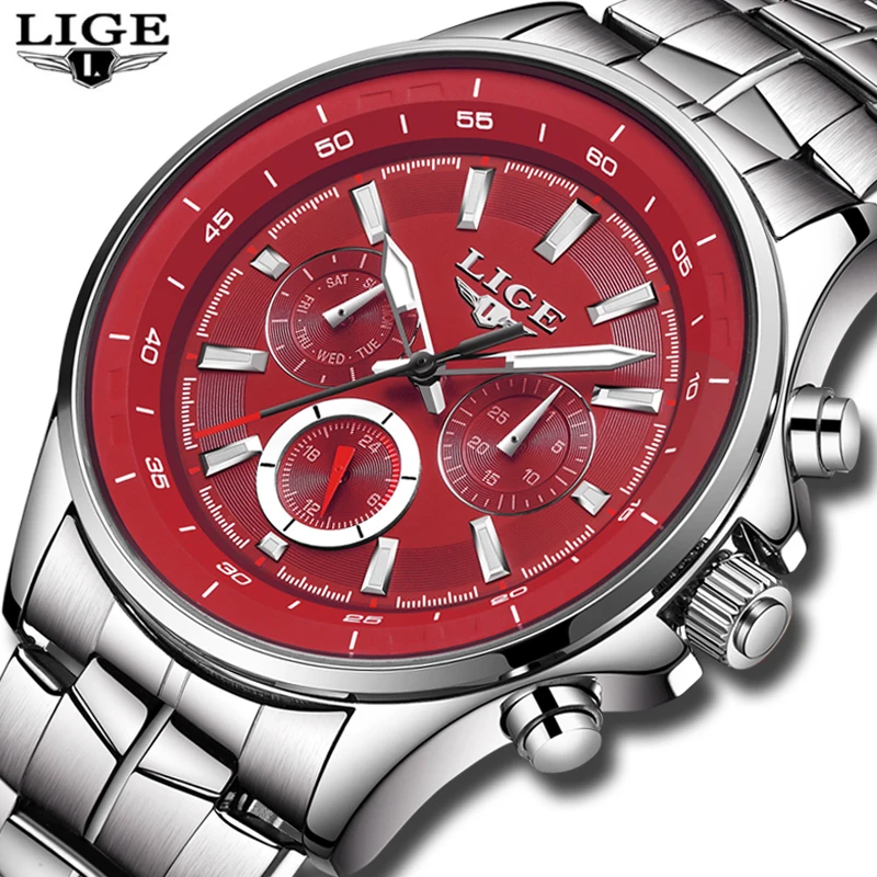 LIGE Watch Men Business Waterproof Clock Mens Watches Top Brand Luxury Fashion Casual Sport Quartz Wristwatch Relogio Masculino kashidun relogio masculino mens watches top brand luxury fashion business quartz watch men sport steel waterproof wristwatch