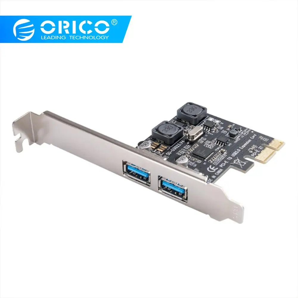 ORICO 2 порта USB 3,0 PCI express карта расширения USB 3,0 PCI-e адаптер PCIe для настольного компьютера win 10