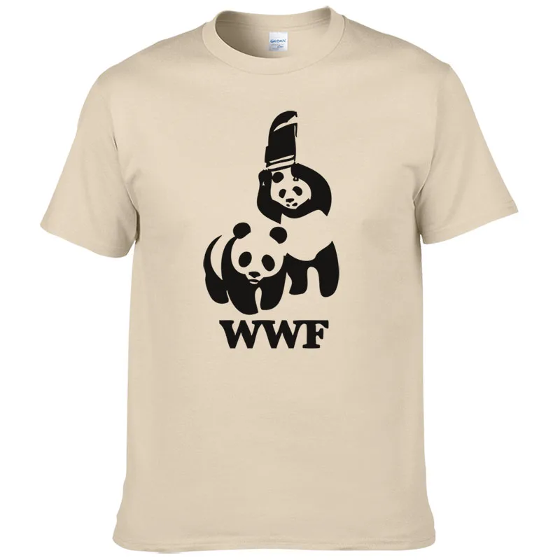 WEWANLD борьба WWF панда комедия с коротким рукавом Cool Camiseta Футболка мужская футболка