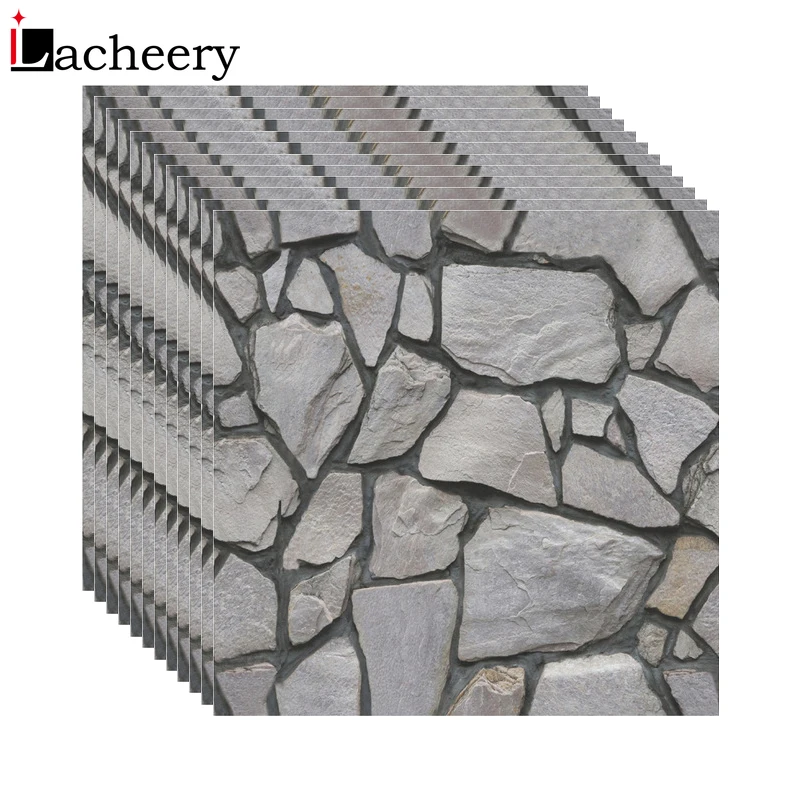 9Pcs Waterproof Long Brick Wall Tile Stickers PVC Kitchen Home Bathroom 20x10cm