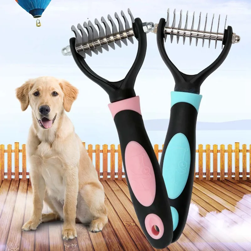 New Professional Pet Double sided Open Knot Rakes Comb Brush Dog