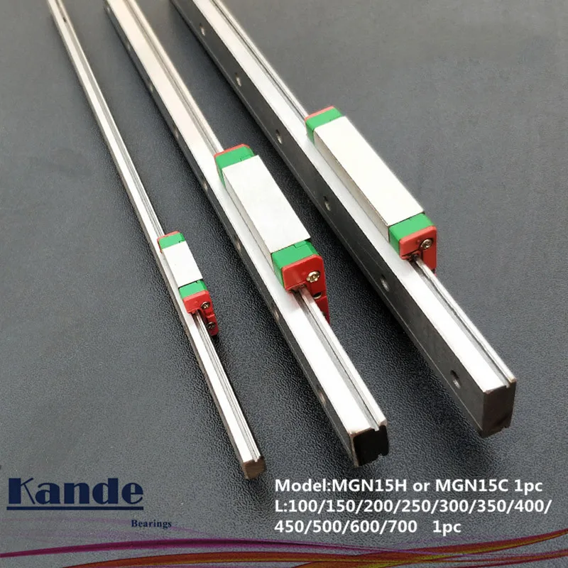 MGN15 CNC 15 مللي متر مصغر خطي السكك الحديدية دليل MGN15C L100-600 مللي متر MGN15H الخطية كتلة النقل أو MGN15H ضيق النقل