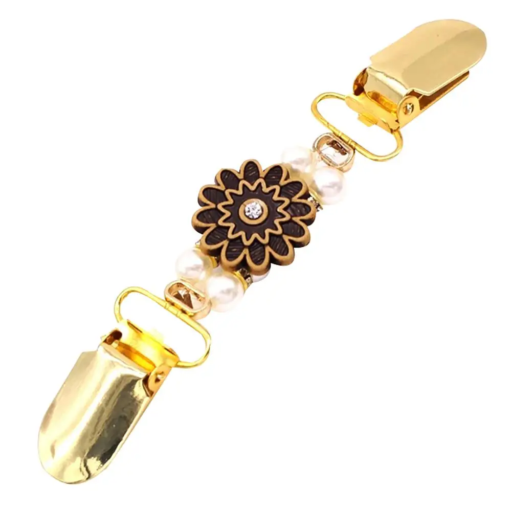 

Fashion Flower Spider Faux Pearl Rhinestone Women Cardigan Clip Clothes Decor Hot