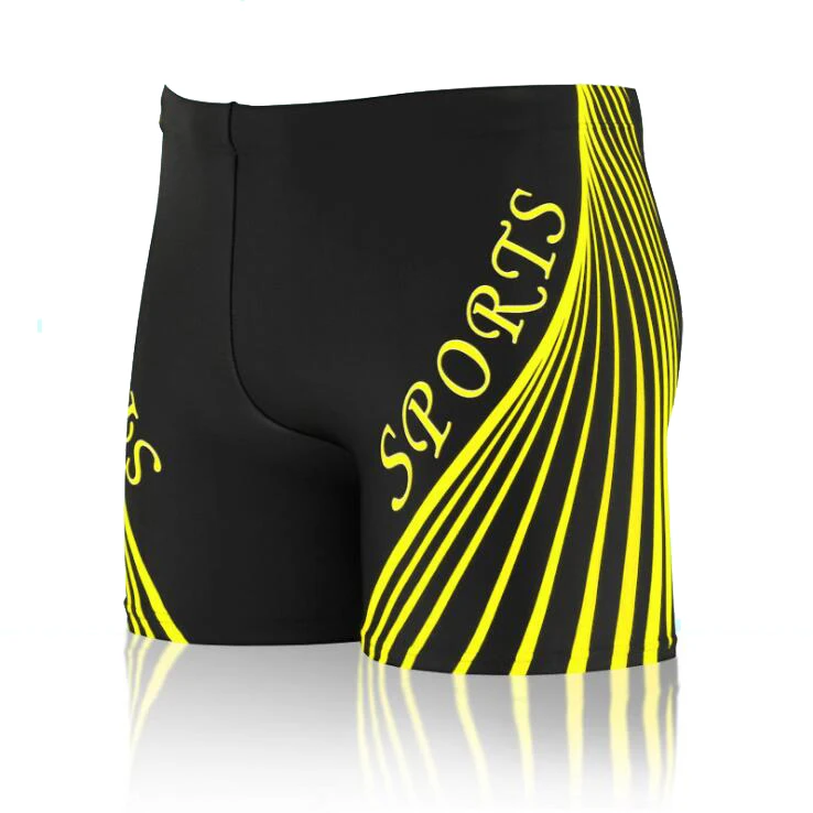 Мужские плавки для плавания, трусы с полосками, пляжные шорты для плавания, плавки для плавания, одежда для плавания, купальный костюм, maillot de bain - Цвет: Yellow Stripes