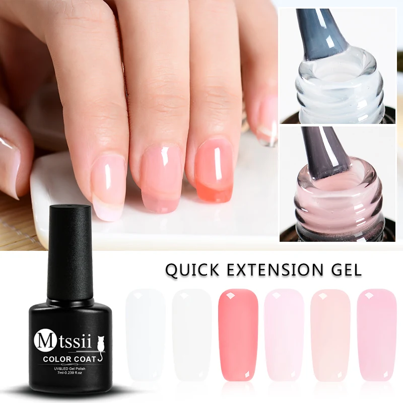 

Mtssii 7ml Crystal UV LED Builder Nail Gel White Pink Quick Poly Extension Gel Nail Art Tips Extend Poly Extension Gel