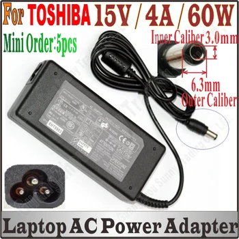 

DHL Ship Universal 50pcs 60W Laptop AC Adapter 15V 4A For toshiba Satellite 200/300 1500/2000 4000 440CDT 6.3*3.0mm High Quality