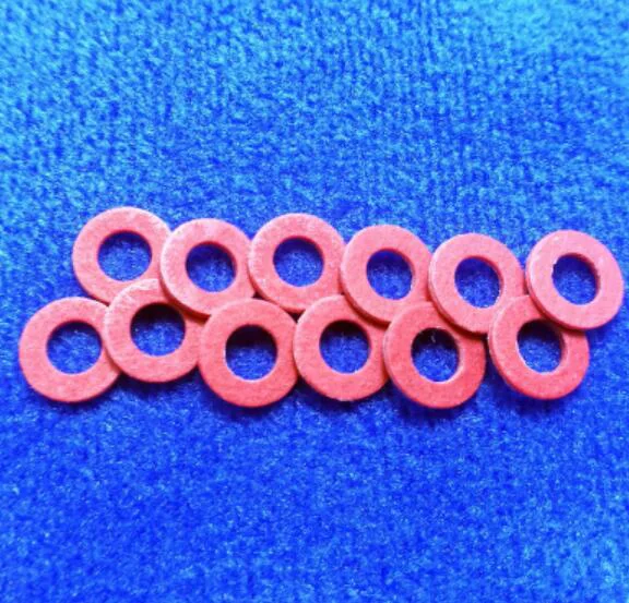 3mm x 6mm x 0.8mm 50pcs Red Insulating Fiber Washers 