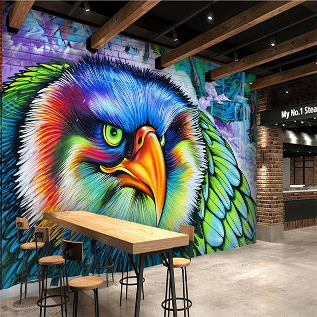 Beibehang Color Owl Graffiti Custom Wall Art Painting Mural Beibehang Color Owl Graffiti Custom Wall Art Painting Mural Wallpaper Living Room Tv Backdrop Relief