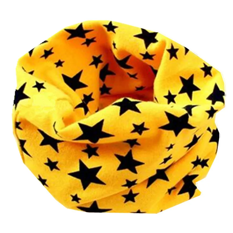 1 предмет, хлопок, детский шарф, Осень-зима, детские шарфы, Детские воротники, шарф с круглым вырезом для девочек, весенне-осенний шарф для мальчиков - Цвет: yellow star