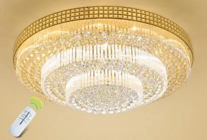 Современный минималистичный светодиодный круглый хрустальный потолочный светильник атмосферное освещение для гостиной, ресторана, спальни - Цвет корпуса: D80 X H35CM