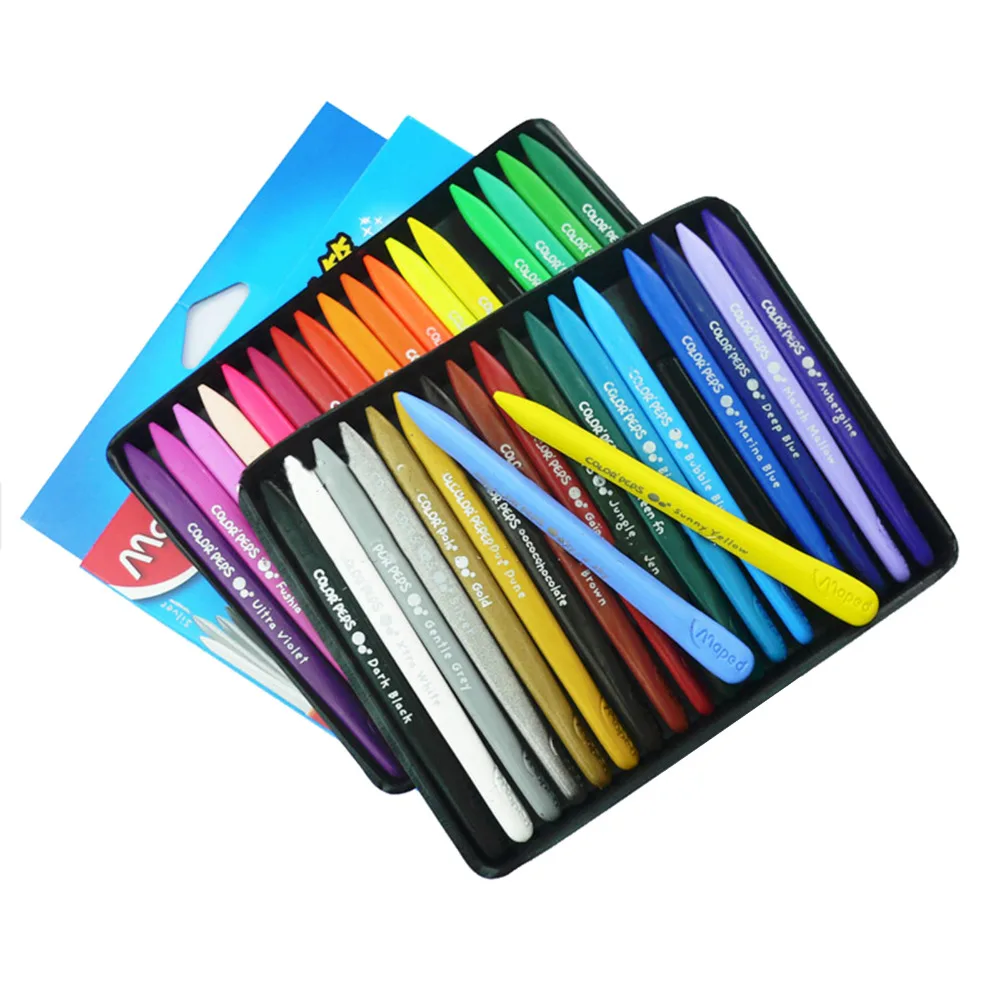 36 Colors Wax Crayon Non toxic Eraseable Plastic Crayon Painting for