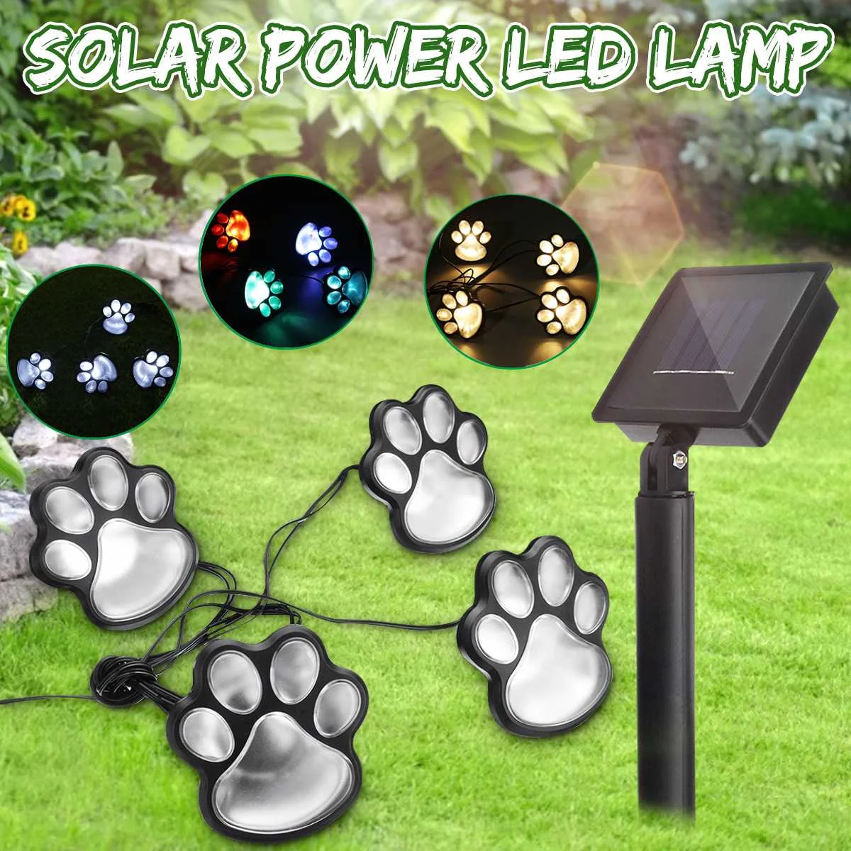 

LED Solar Power Paw Dog Animal Prints Light Garden Outdoor Lamp Path Landscape Decorative Garden Lights Solar Powered