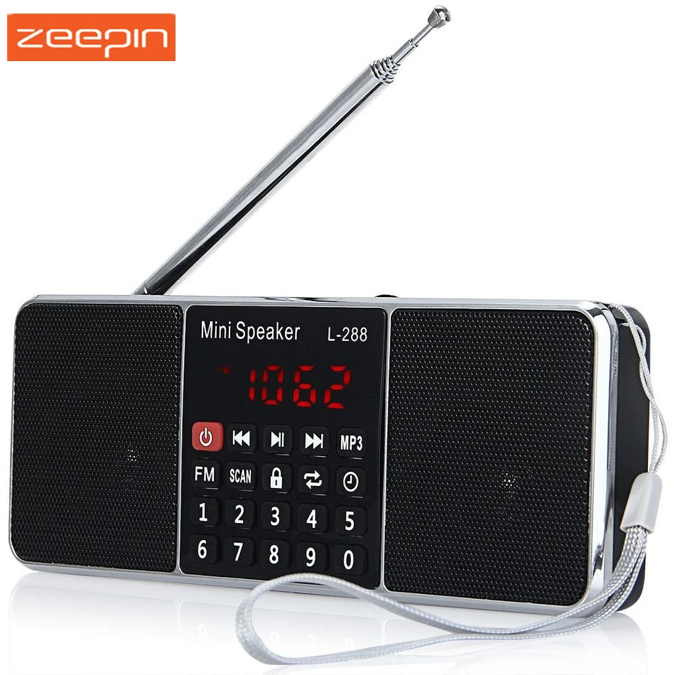 

Zeepin Portable L-288 Mini FM Radio Speakers Stereo Music Player TF Card USB Disk LCD Screen Volume Control Loudspeaker