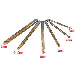 NK MIXTOS 6 шт. набор высококачественное сверло Набор бит пилы дрель Деревообработка отверстие 3 мм-8 мм с покрытием ручные инструменты
