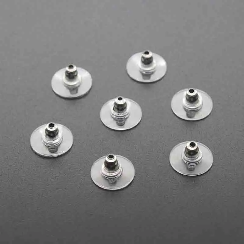 Earnut, 1440 Clear Plastic 4x3mm Ribbed Safety Earnuts Earring Backs *