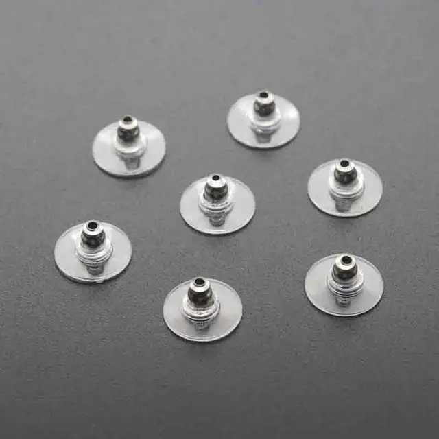 50pcs Stainless Steel Bullet Comfort Clutch Earring Back Earnut 50pcs Stainless Steel Bullet Comfort Clutch Earring Back Earnut Stopper Ear Nut Barrel Plastic Shield Safety