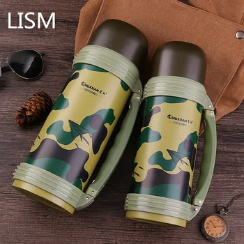 

LISM 304 Stainless Steel Thermos Kettle Camouflage Color Thermos Cup Large Capacity Outdoor Portable Adult Travel Thermos