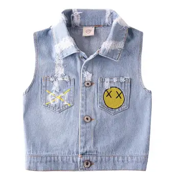 

baby boy Denim Vest 2018 new Kid Boy Waistcoat,Children Outerwear,Baby boy Clothes,Kids Clothing Denim vest for 9M-4 years old