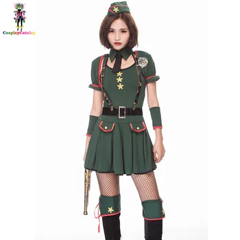 

Army Sergeant Hottie Costumes For Adult Women,Seductive Soldier Costume Police Uniforms Sassy Army Brat Outfit Beret Clothes