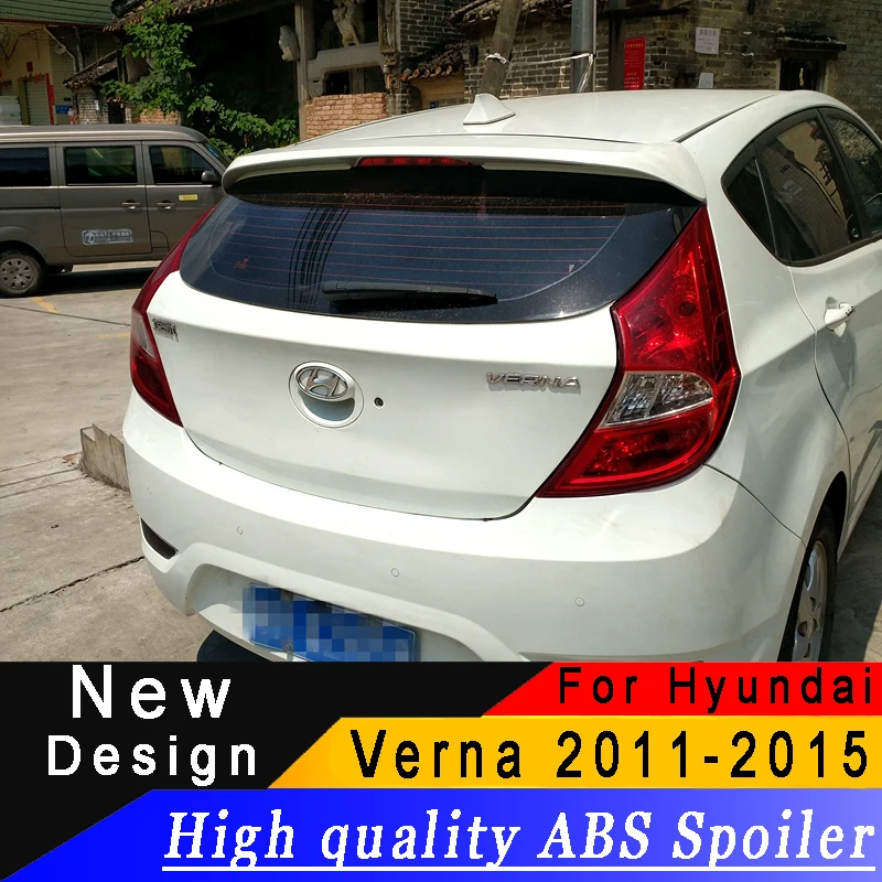Высококачественный спойлер для хэтчбека из АБС пластика Hyundai Verna 2011 2015 праймер