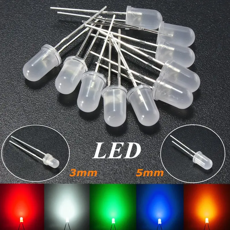 Wholesale Price 10pcs 3mm/5mm Round Top Milky Diffused LED Emitter