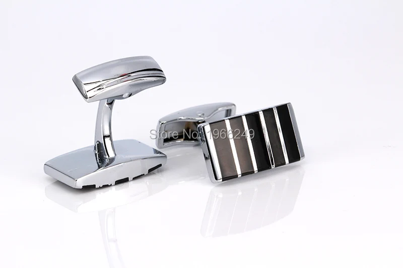 MMS винтажные черные эмалевые запонки медные с тиснением квадратные полосы