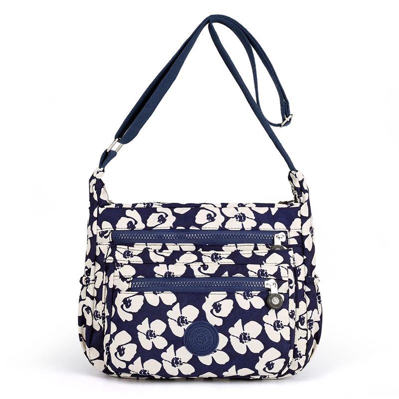 عالية الجودة ضوء النايلون المرأة حقيبة كتف الأزياء الزهور الطباعة حقيبة يد Crossbody حقيبة متعددة جيوب الإناث حقيبة ساع عالية الجودة ضوء النايلون المرأة حقيبة كتف الأزياء الزهور الطباعة حقيبة يد Crossbody حقيبة متعددة جيوب الإناث حقيبة ساع