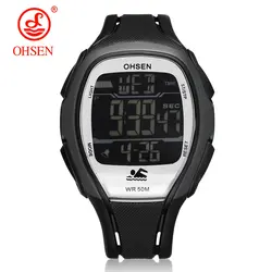 Оригинальный бренд OHSEN Спортивные часы цифровые часы Для мужчин светодиодный резинкой наручные электронные военные Для мужчин часы Relogios