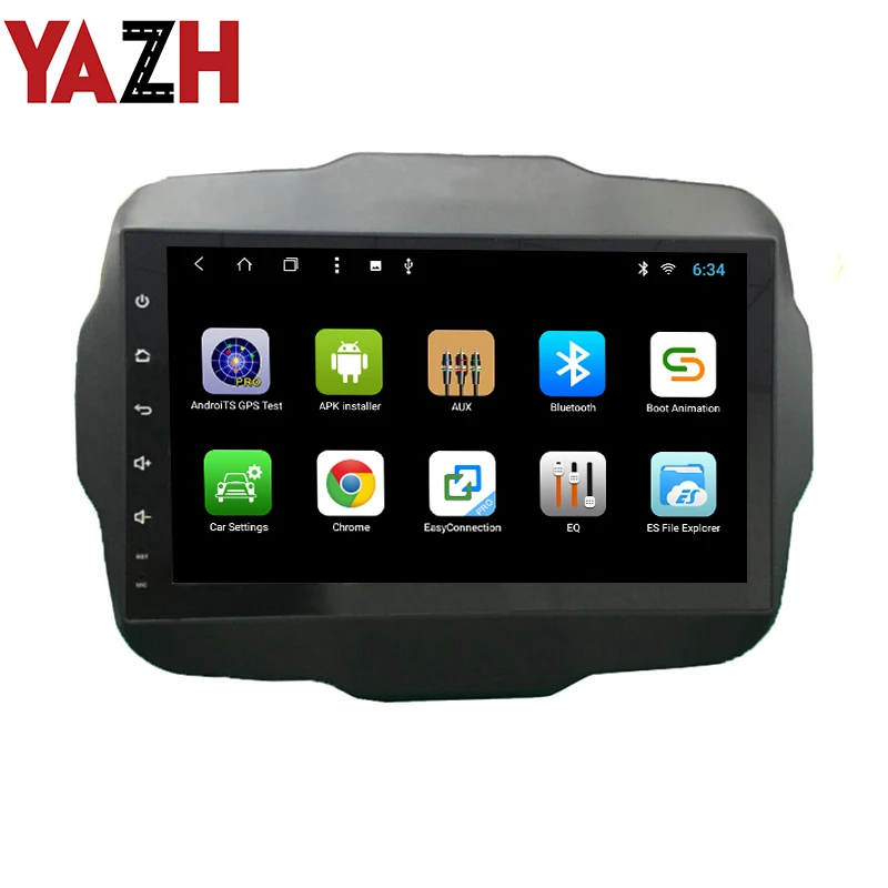 Excellent YAZH Android Car Gps Navigation 1 DIN head unit System for JEEP Renegade 2015 2016 2017 Auto Radio 9.0 inch IPS full HD display 1