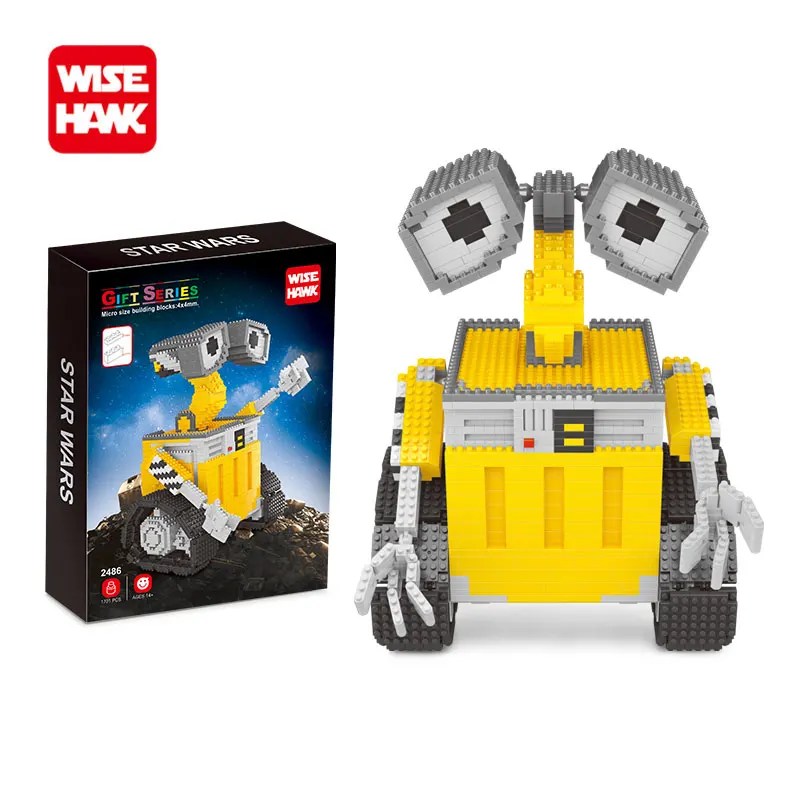 

Wisehawk American anime mini Wall-E model hot nanoblock micro building blocks diy diamond bricks creative toys for kids.